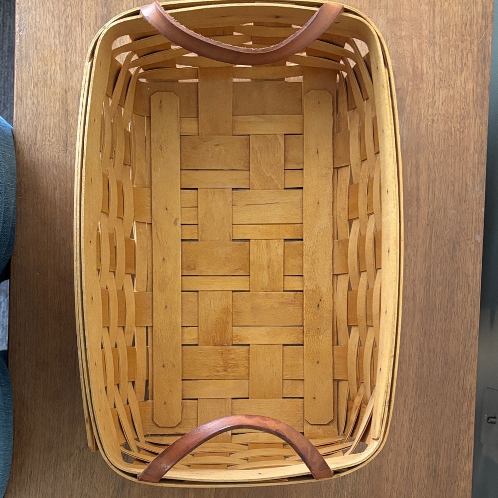Longaberger Handwoven Pantry Basket with Leather Handles - Picture 6 of 10